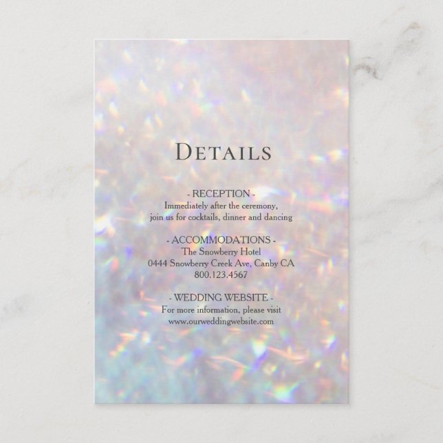 Modern Glitter Sparkle Enclosure Card (Front)