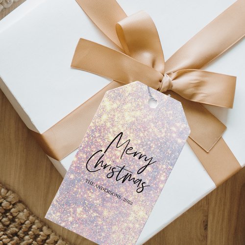 Modern Glitter Sparkles Merry Christmas  Gift Tags