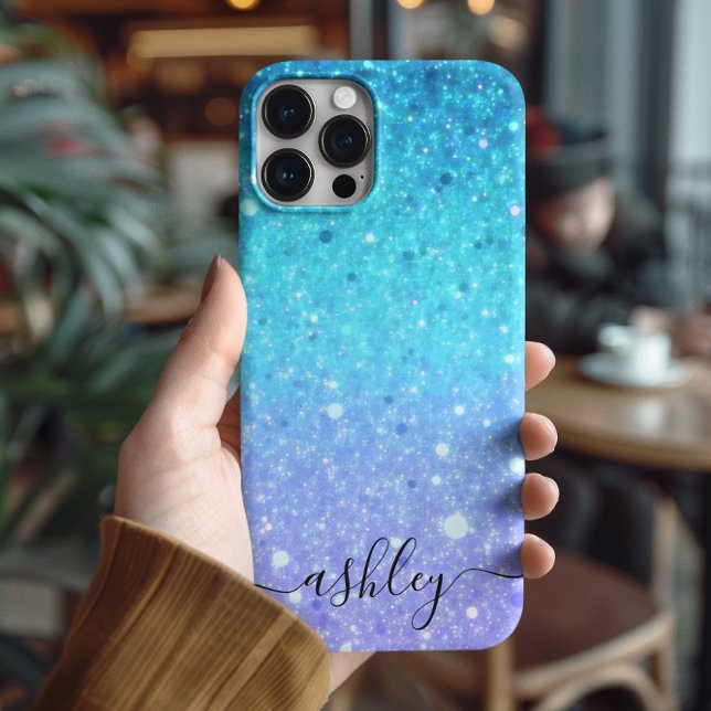 Modern Glittery Blue And Purple Case-Mate iPhone Case (Creator Uploaded)