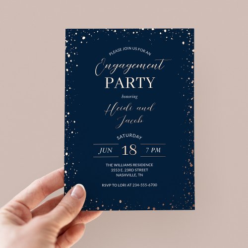 Modern Glitz Engagement Party Foil Invitation