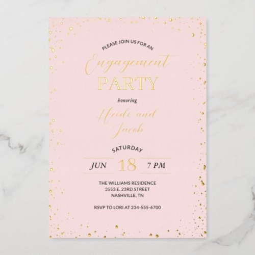 Modern Glitz Engagement Party Invitation Foil Invi Foil Invitation