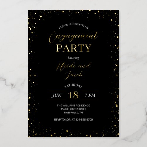 Modern Glitz Engagement Party Invitation Foil Invi Foil Invitation