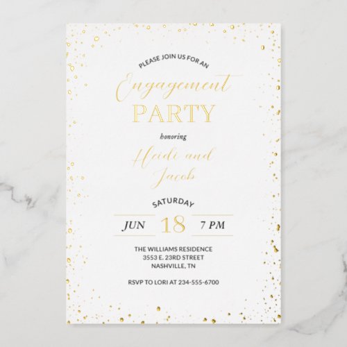 Modern Glitz Engagement Party Invitation Foil Invitation