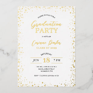 Modern Glitz Graduation Party Foil Invitation