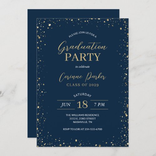 Modern Glitz Graduation Party Invitation