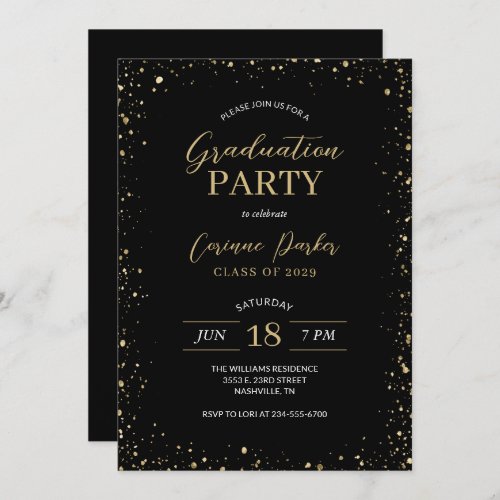 Modern Glitz Graduation Party Invitation