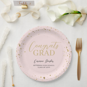 Modern Glitz Personalized Graduation Paper Plates