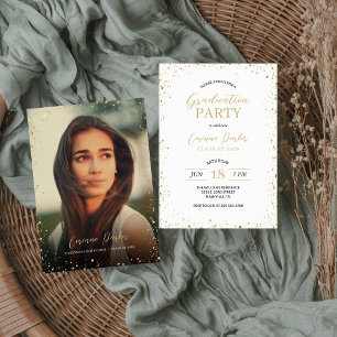 Modern Glitz Photo Graduation Party Invitation