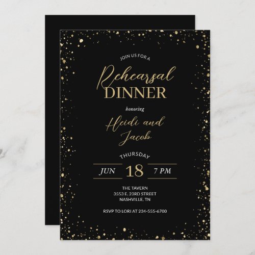 Modern Glitz Rehearsal Dinner Invitation