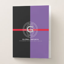 Modern Global Monogram Pocket Folder