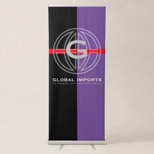 Modern Global Monogram Retractable Banner