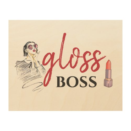 Modern Gloss Boss Girl Black Red Funny World Art
