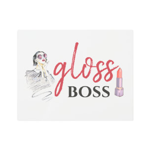 Modern Gloss Boss Girl Black Red Funny World Art