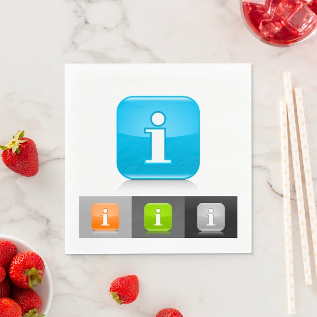 Modern Glossy Information Symbols Napkins (Creator Uploaded)