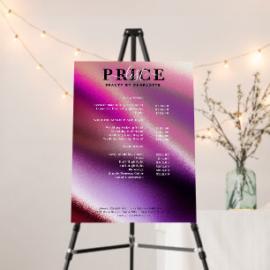 Modern Glow Glitter (Imitat) Price List Foam Board