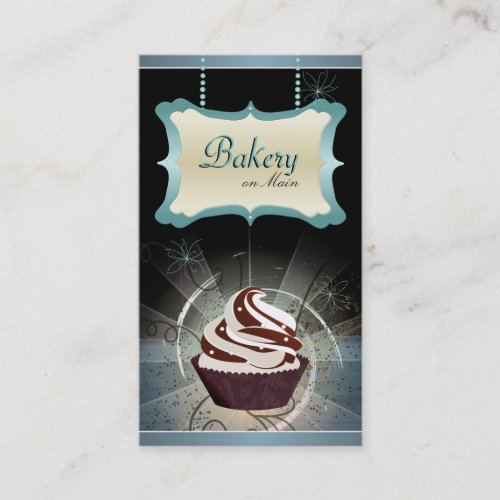 Modern Glowing Bakery &amp; Cupcake Business Card