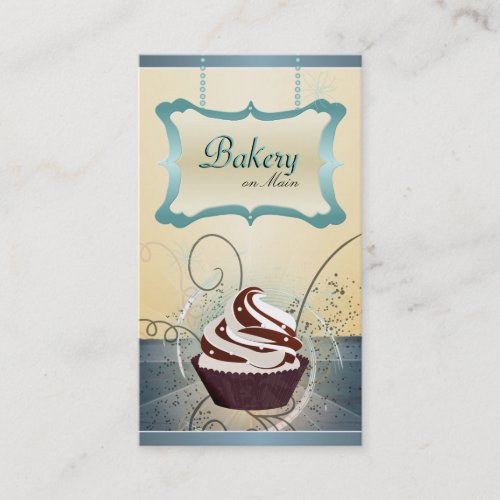 Modern Glowing Bakery &amp; Cupcake Business Card