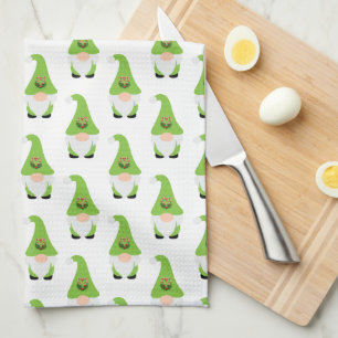 Modern Gnome Candy Cane Heart NAME Christmas Fun Kitchen Towel