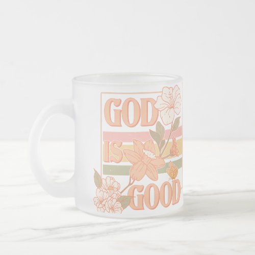 Modern God is Good Frosted Glass Coffee Mug