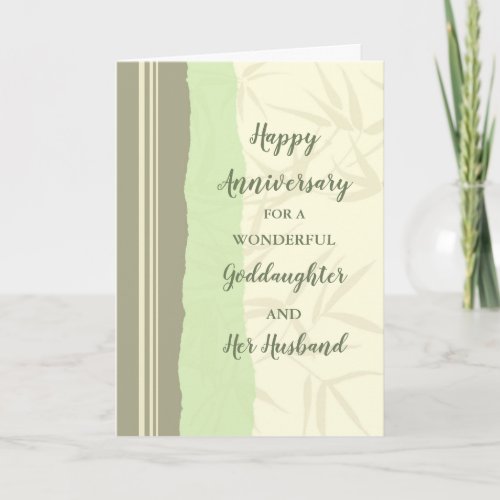 Modern Goddaughter and Her Husband Anniversary Card