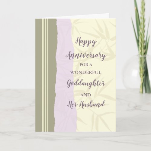 Modern Goddaughter and Her Husband Anniversary Card