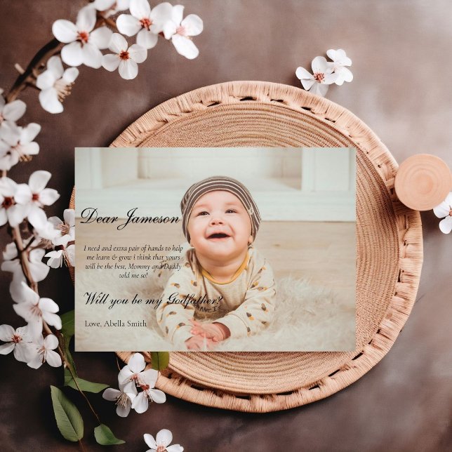 Modern Godparent Proposal Godfather Baptism Invitation (Creator Uploaded)