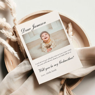 Modern Godparent Proposal Godfather Baptism Invitation