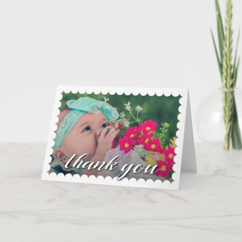 Modern Godparents Photo Thank You Card