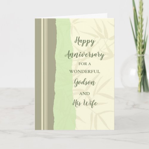 Modern Godson and His Wife Anniversary Card