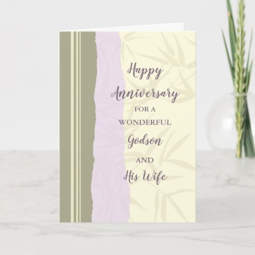 Modern Godson and His Wife Wedding Anniversary Card