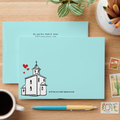 Modern Going to the Chapel Christian Religious Envelope