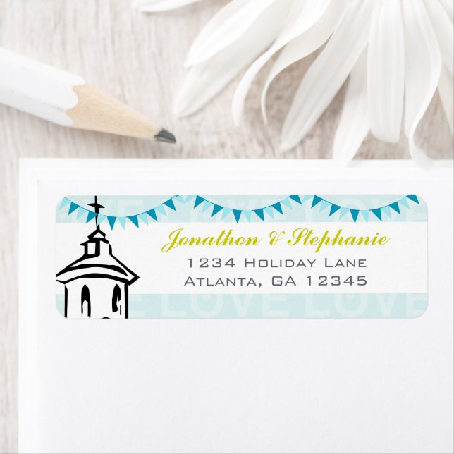 Modern Going to the Chapel Wedding Labels (Insitu)