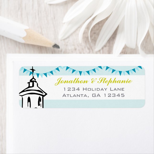 Modern Going to the Chapel Wedding Labels (Insitu)