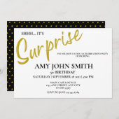Modern Gold 50 Birthday Surprise Party Invitation (Front/Back)