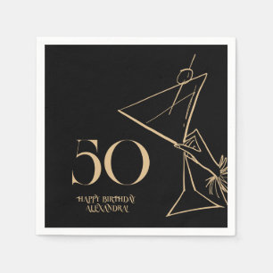 Modern Gold 50th Birthday Napkins