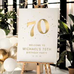 Modern Gold 70th Seventy Birthday Welcome Party Foam Board