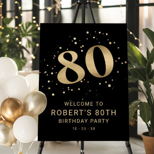 Modern Gold 80th Eighty Birthday Welcome Party  Foam Board