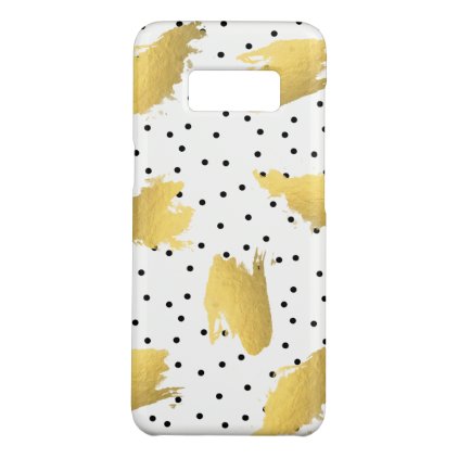 Modern gold abstract brush polka dots pattern Case-Mate samsung galaxy s8 case