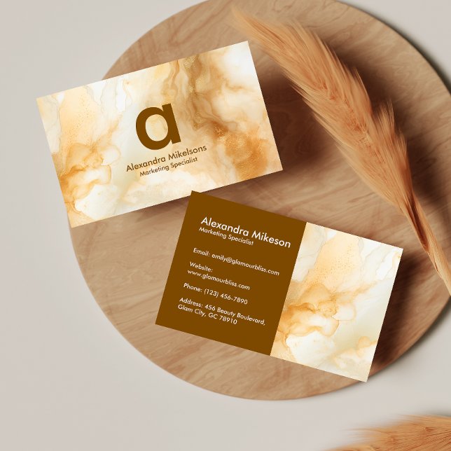 Modern Gold Abstract Business Card (Creator Uploaded)