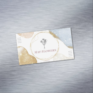 Modern Gold Abstract Shapes Business Card Magnet