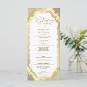 Modern Gold Abstract Wedding Program