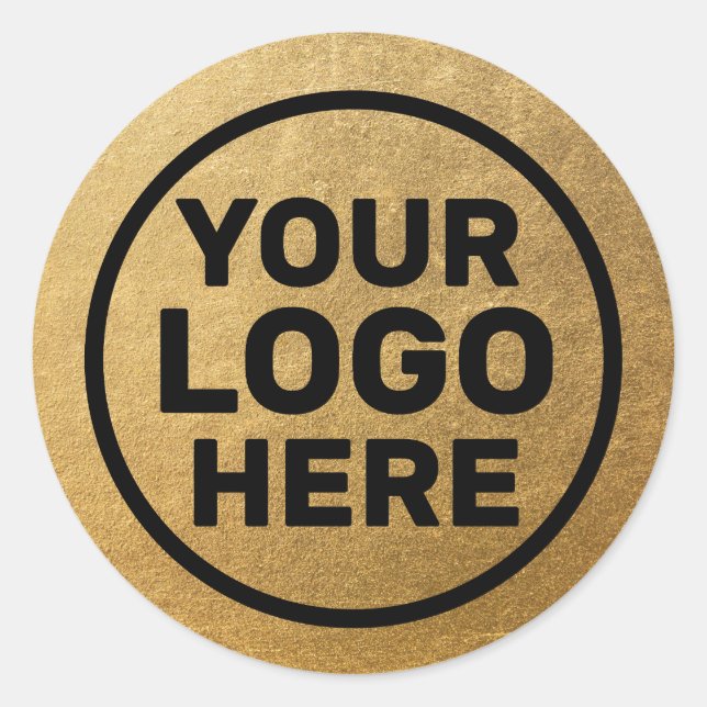Modern Gold Add Logo  Classic Round Sticker (Front)