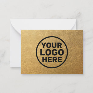 Modern Gold Add Logo Note Card