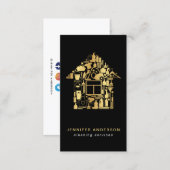 Modern Gold And Black Cleaning Services Business Card (Front/Back)