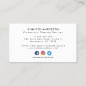 Modern Gold And Black Cleaning Services Business Card (Back)