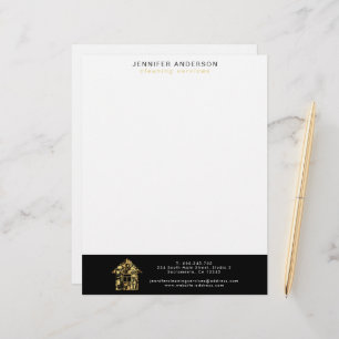 Modern Gold And Black Cleaning Services Letterhead