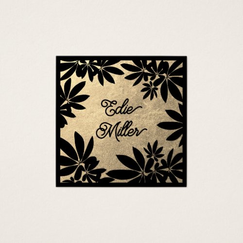 Modern Gold and Black Floral Script Font 