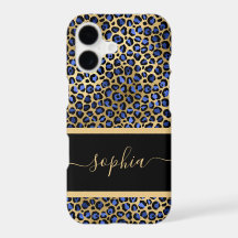 Modern Gold and Black Leopard Print Personalized