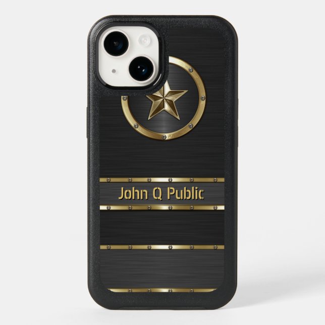 Modern Gold and Black Otterbox iPhone Case (Back)