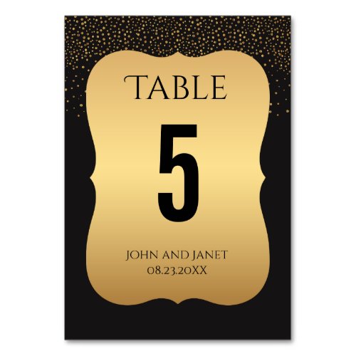 Modern Gold and Black Table Numbers